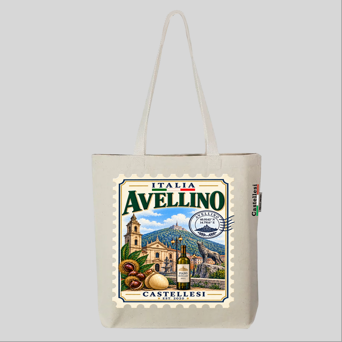 Avellino Francobolli d'Italia Tote by Castellesi