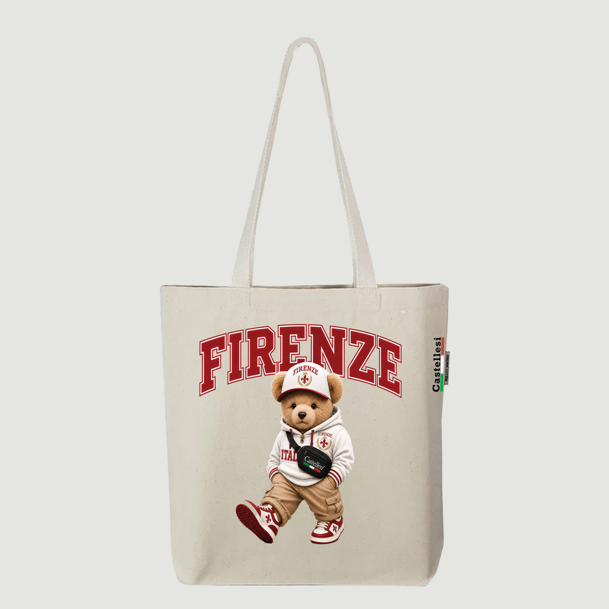 Castellesi Firenze Orso tote with bear mascot character design