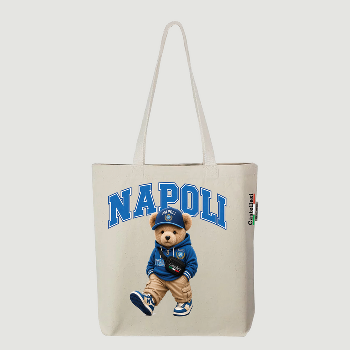 Castellesi Napoli Orso tote with bear mascot character design