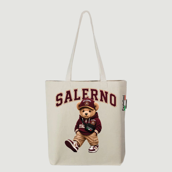 Castellesi Salerno Orso tote with bear mascot character design