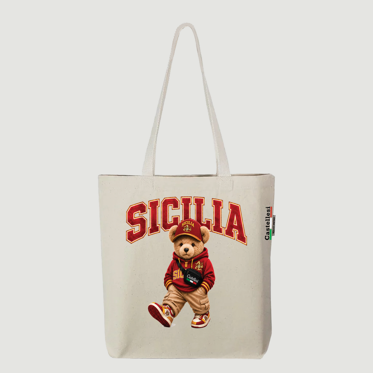 Castellesi Sicilia Orso tote with bear mascot character design