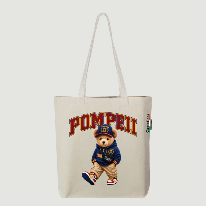Castellesi Pompeii Orso tote with bear mascot character design