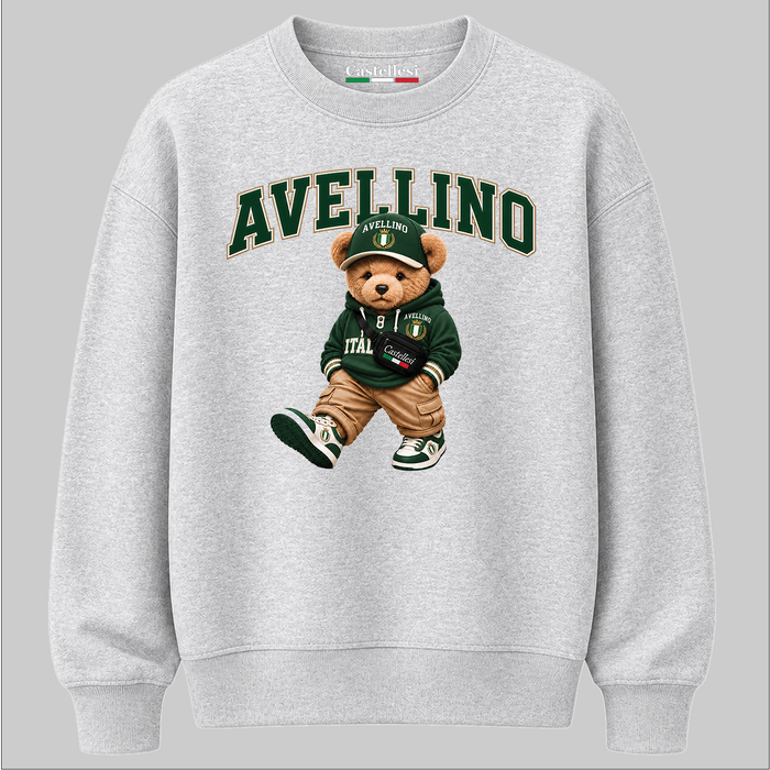Castellesi Avellino Orso sweatshirt in grey with bear mascot character design