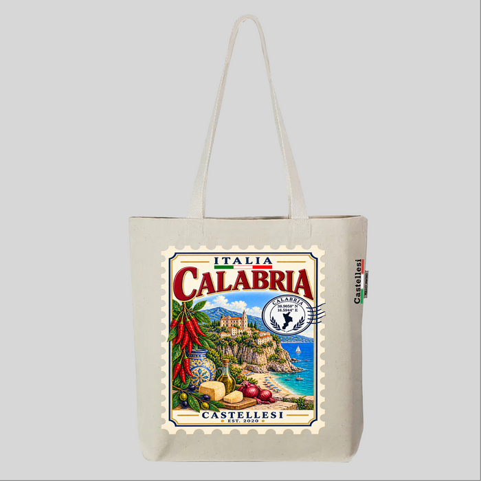 Calabria Francobolli d'Italia Tote by Castellesi