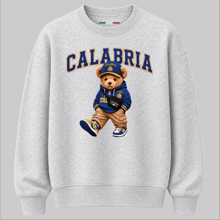 Castellesi Calabria Orso sweatshirt in grey with bear mascot character design