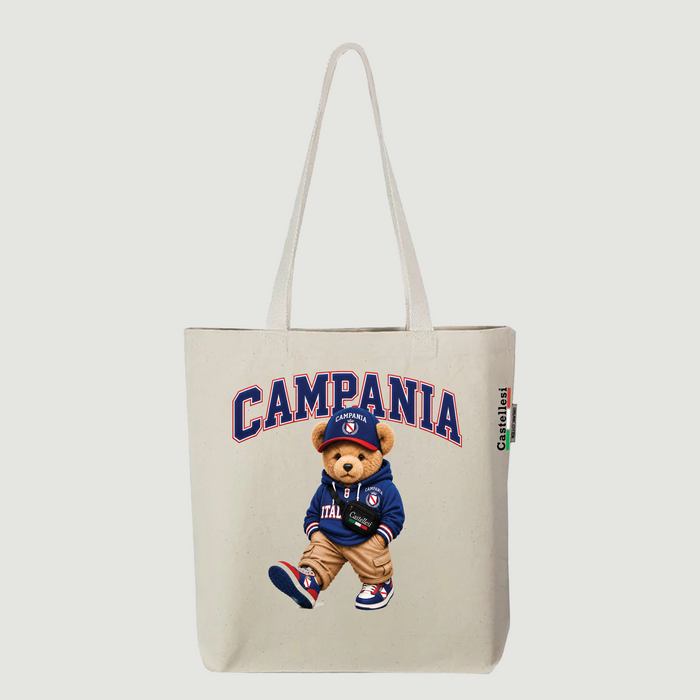 Castellesi Campania Orso tote with bear mascot character design