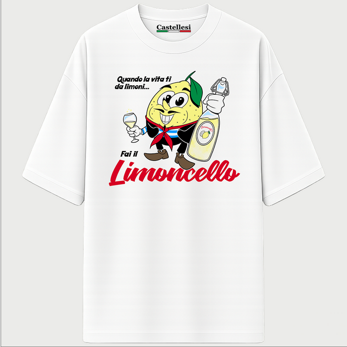 Castellesi Limoncello tee in white with Italian heritage graphic
