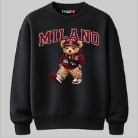 Castellesi Milano Orso sweatshirt in black with bear mascot character design