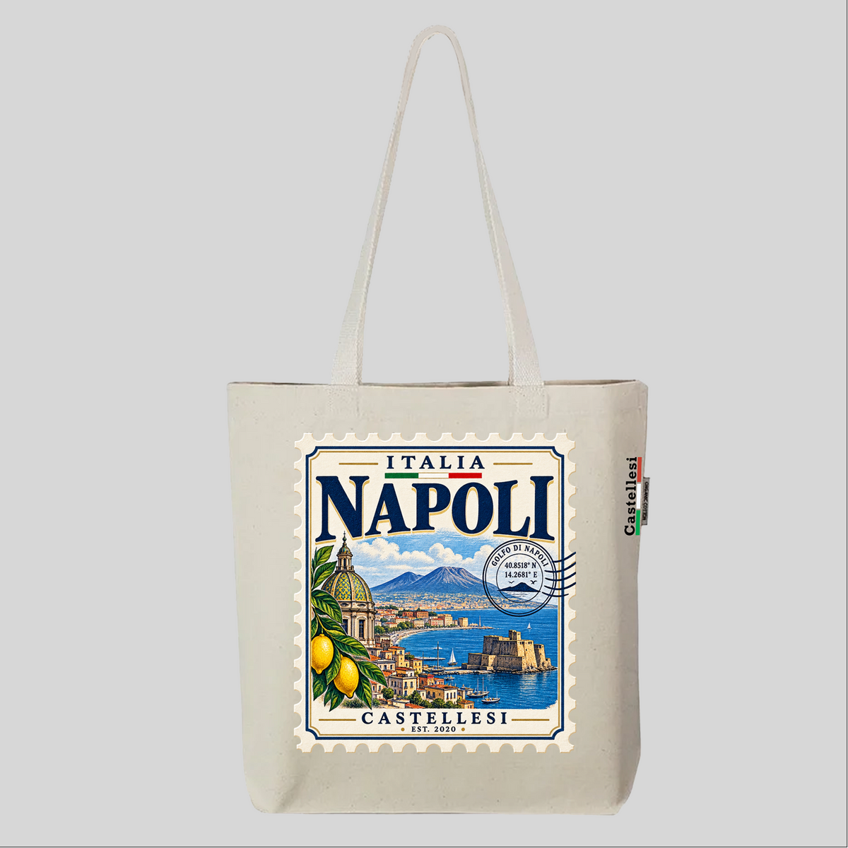 Napoli Francobolli d'Italia Tote by Castellesi