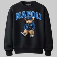 Castellesi Napoli Orso sweatshirt in black with bear mascot character design