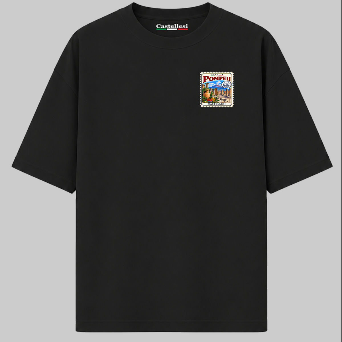 Pompeii Francobolli d'Italia T-Shirt Bianco by Castellesi