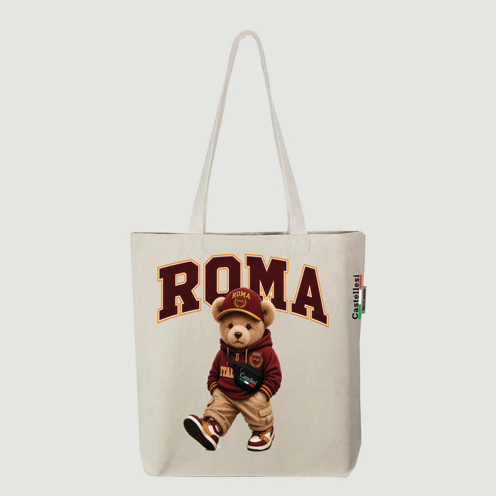 Castellesi Roma Orso tote with bear mascot character design