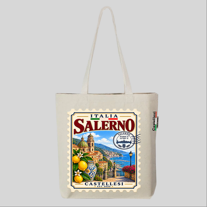 Salerno Francobolli d'Italia Tote by Castellesi