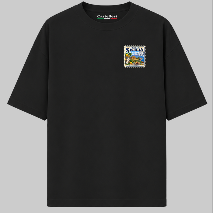 Sicilia Francobolli d'Italia T-Shirt by Castellesi