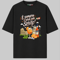 Castellesi Spritz tee in black with Italian heritage graphic