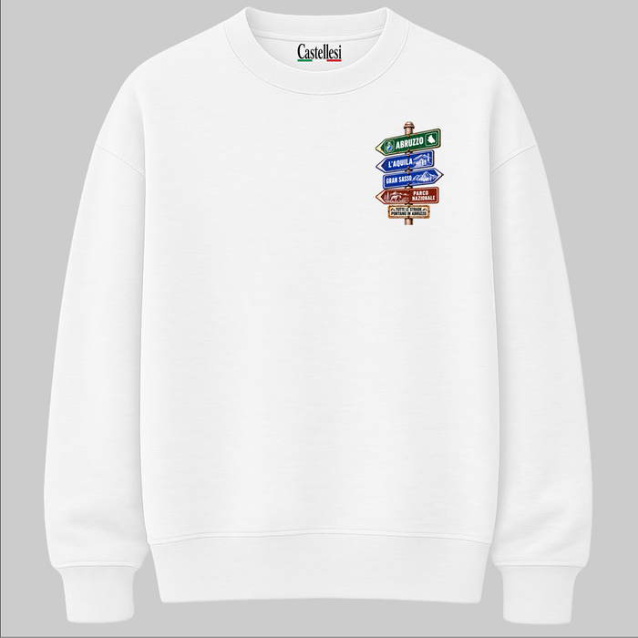 Abruzzo Strade d’Italia left chest sweatshirt by Castellesi in white