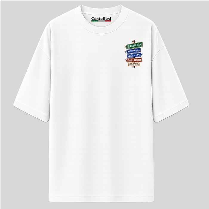 Avellino Strade d’Italia left chest T-shirt by Castellesi in white