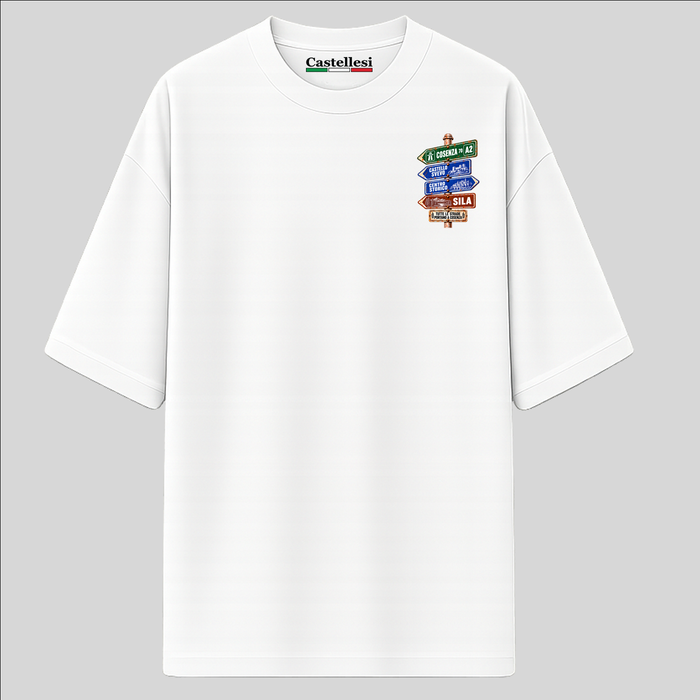 Cosenza Strade d’Italia left chest T-shirt by Castellesi in white