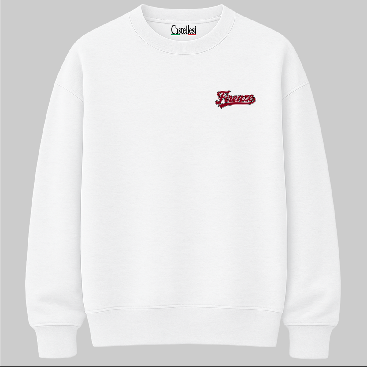 Firenze Varsity left chest sweatshirt by Castellesi in white