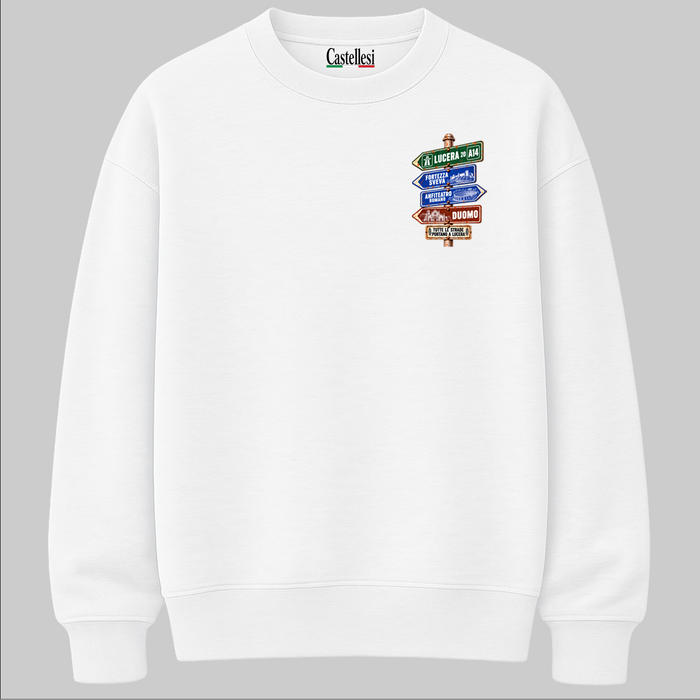 Lucera Strade d’Italia left chest sweatshirt by Castellesi in white