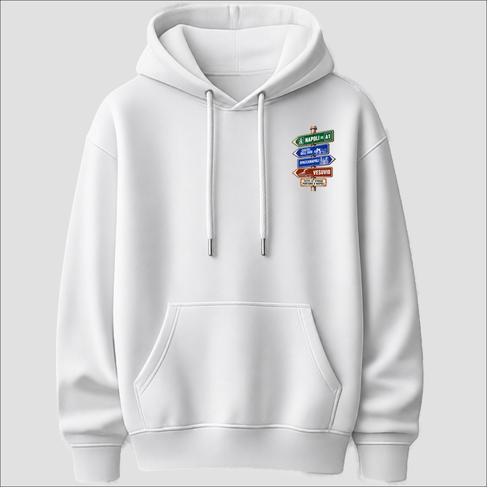 Napoli Strade d’Italia left chest hoodie by Castellesi in white