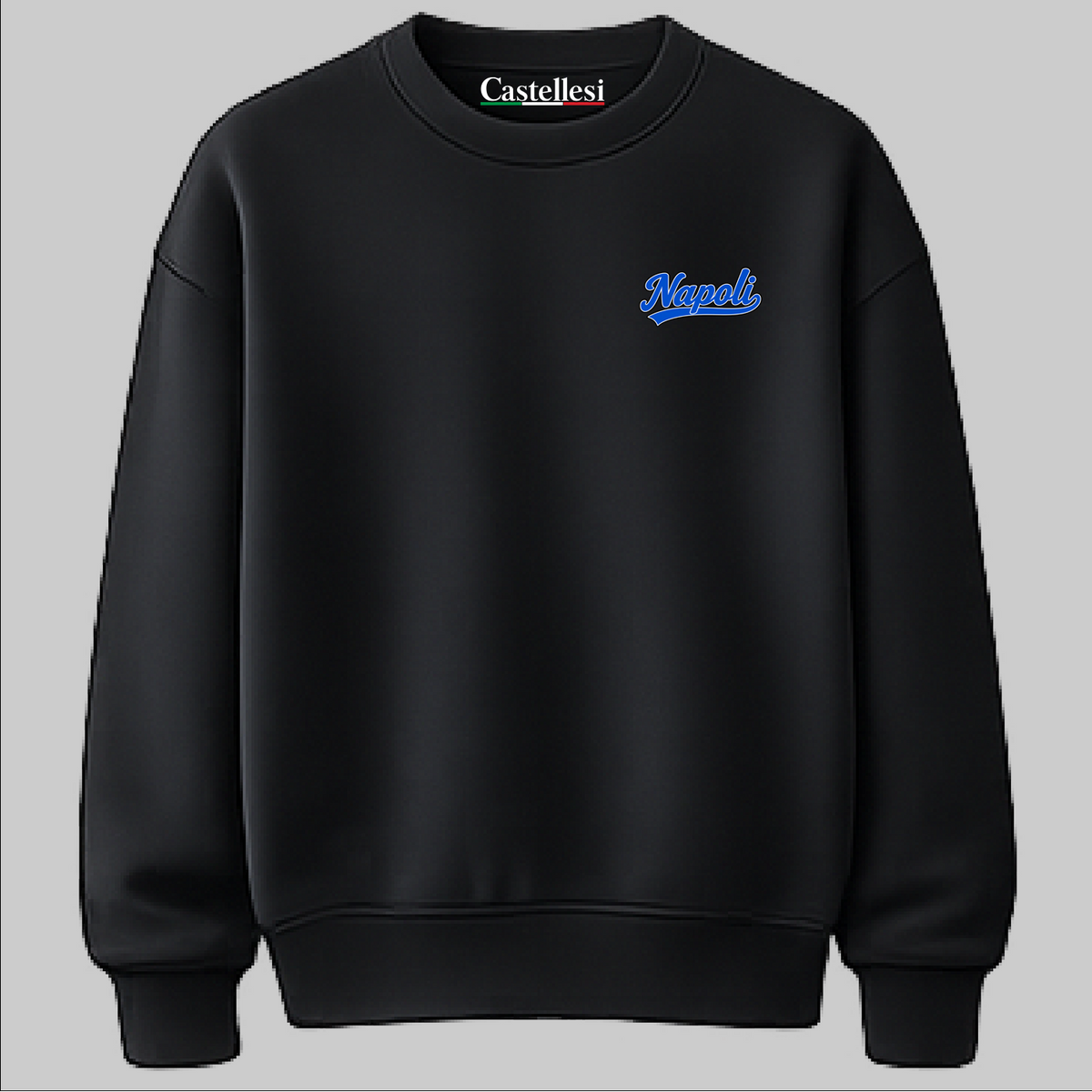 Napoli Strade d’Italia left chest sweatshirt by Castellesi in black