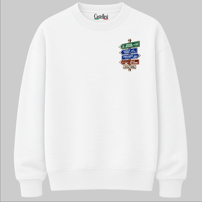 Nocera Inferiore Strade d’Italia left chest sweatshirt by Castellesi in white