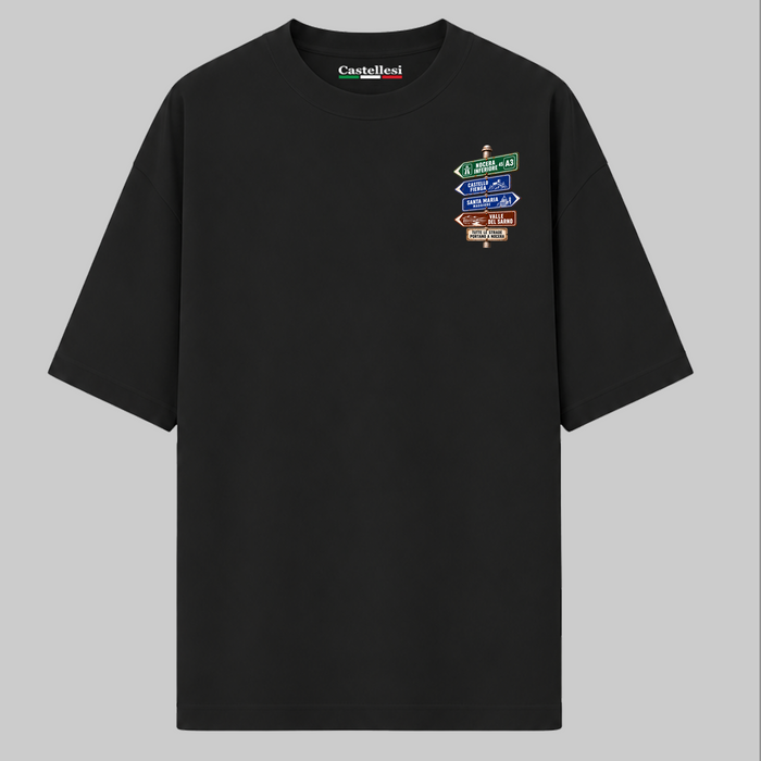 Nocera Inferiore Strade d’Italia left chest T-shirt by Castellesi in black