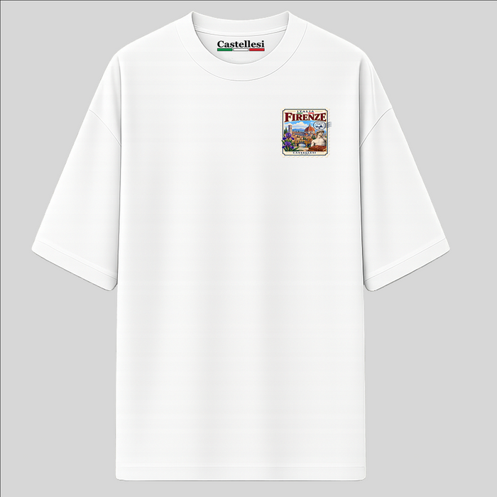 Firenze Francobolli d'Italia T-Shirt Bianco by Castellesi